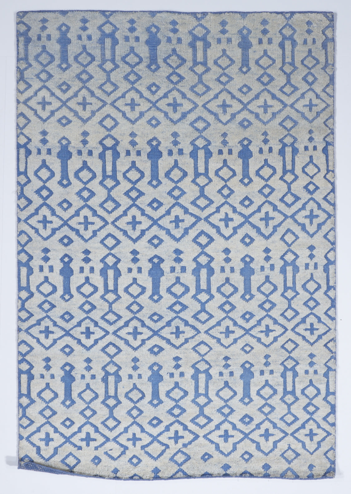 Transitional Hand Knotted Gray Blue Wool Rug 5' x 8' - IGotYourRug