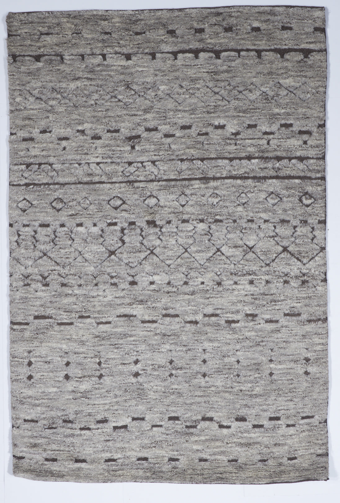 Transitional Hand Knotted Gray Wool Rug 5' x 8' - IGotYourRug