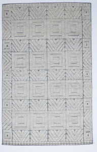 Transitional Hand Knotted Gray Wool Rug 5' x 8' - IGotYourRug