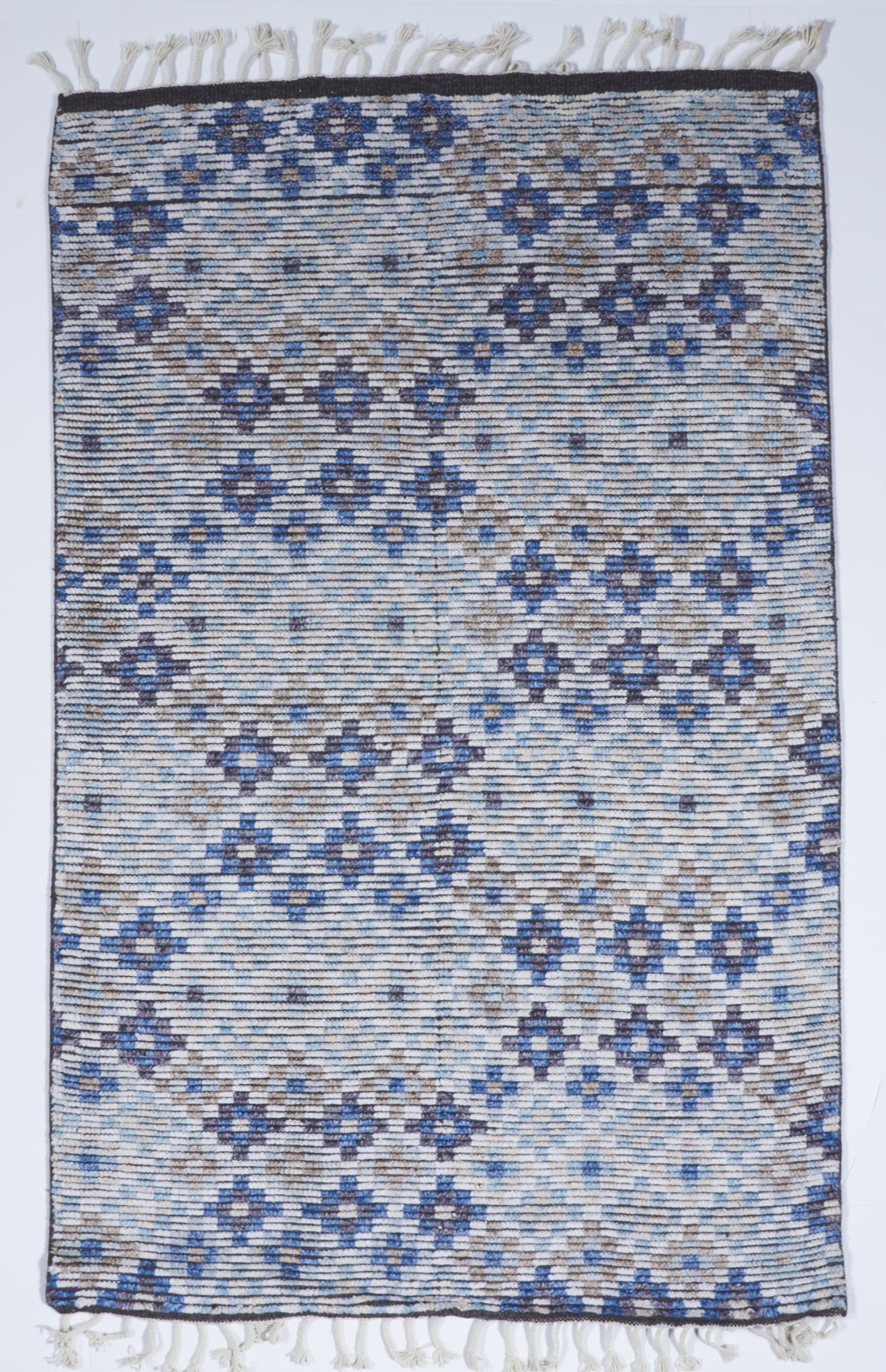 Transitional Hand Knotted Blue Wool Rug 5' x 8' - IGotYourRug