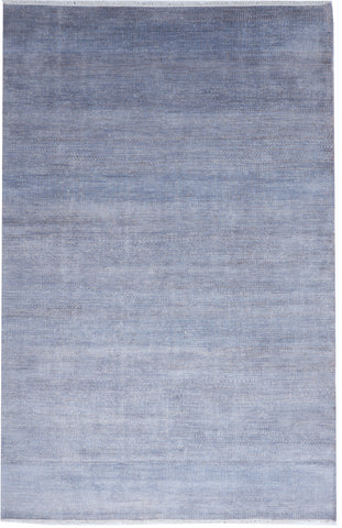 Coastal Handmade Blue Gray Wool Viscose Rug 6' x 9'2 - IGotYourRug