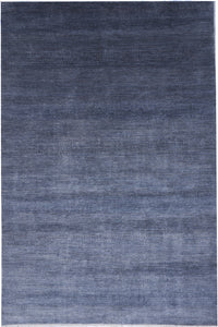 Contemporary Handmade Blue Wool Viscose Rug 6' x 8'11 - IGotYourRug
