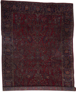 Traditional Sarouk Red Blue Wool Rug 10' x 15' - IGotYourRug