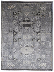 Transitional Handmade Gray Wool Rug 8'9 x 11'6 - IGotYourRug