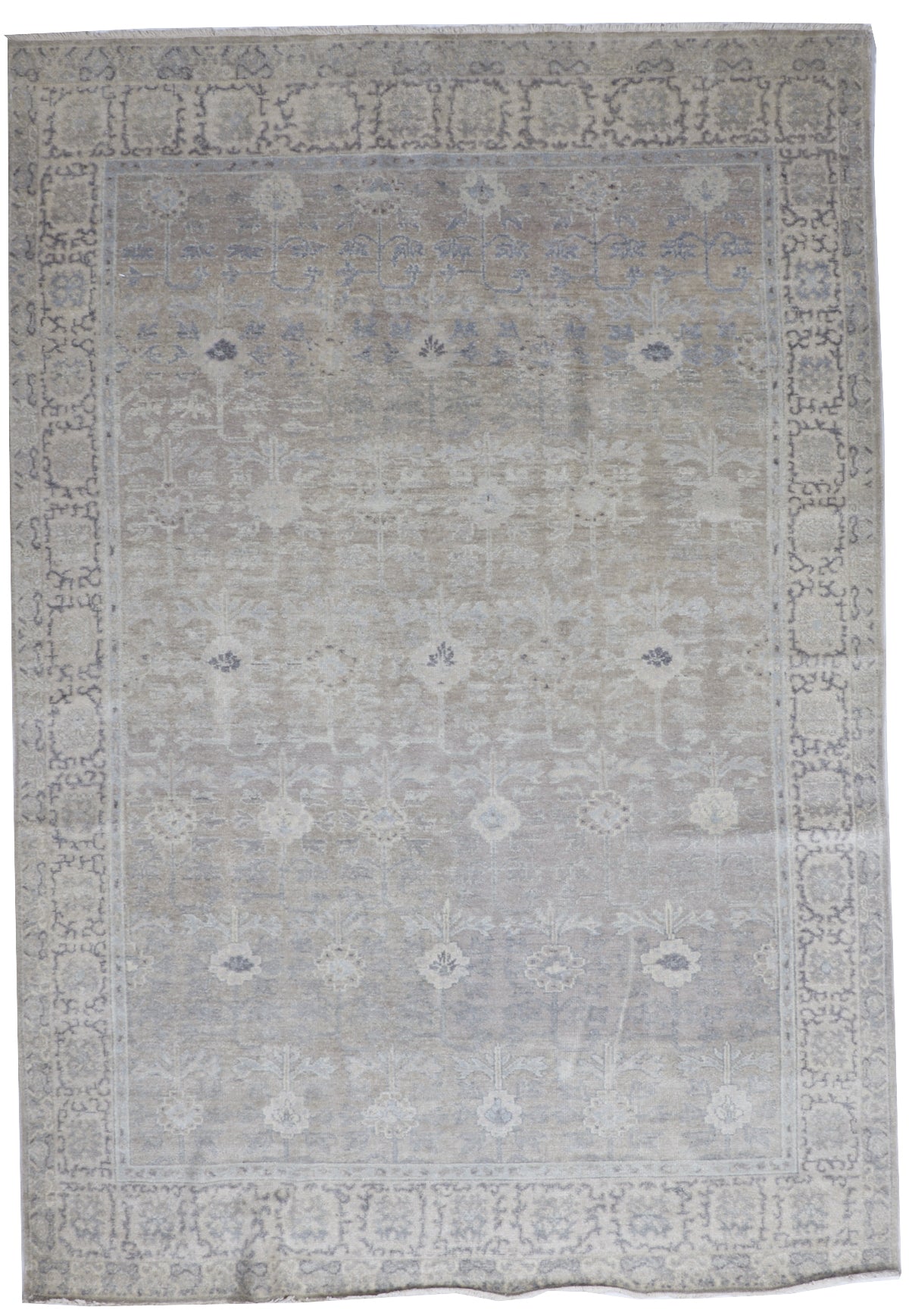 Transitional Handmade Gray Wool Rug 6' x 9' - IGotYourRug