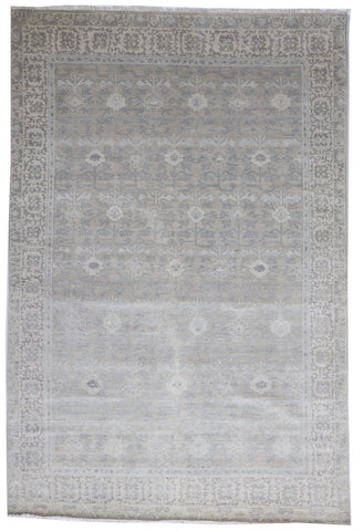 Transitional Handmade Gray Wool Rug 6' x 9' - IGotYourRug