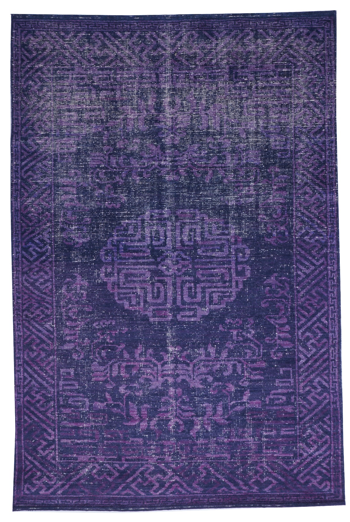 Transitional Hand Knotted Purple Wool Rug 6' x 9' - IGotYourRug