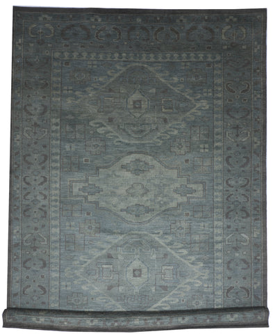 Transitional Handmade Blue Gray Wool Rug 9'6 x 13'6 - IGotYourRug