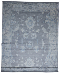 Transitional Handmade Blue Gray Wool Rug 9'6 x 13'6 - IGotYourRug