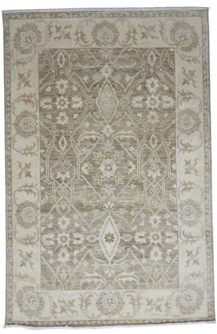 Traditional Hand Knotted Brown Beige Wool Rug 6' x 9' - IGotYourRug