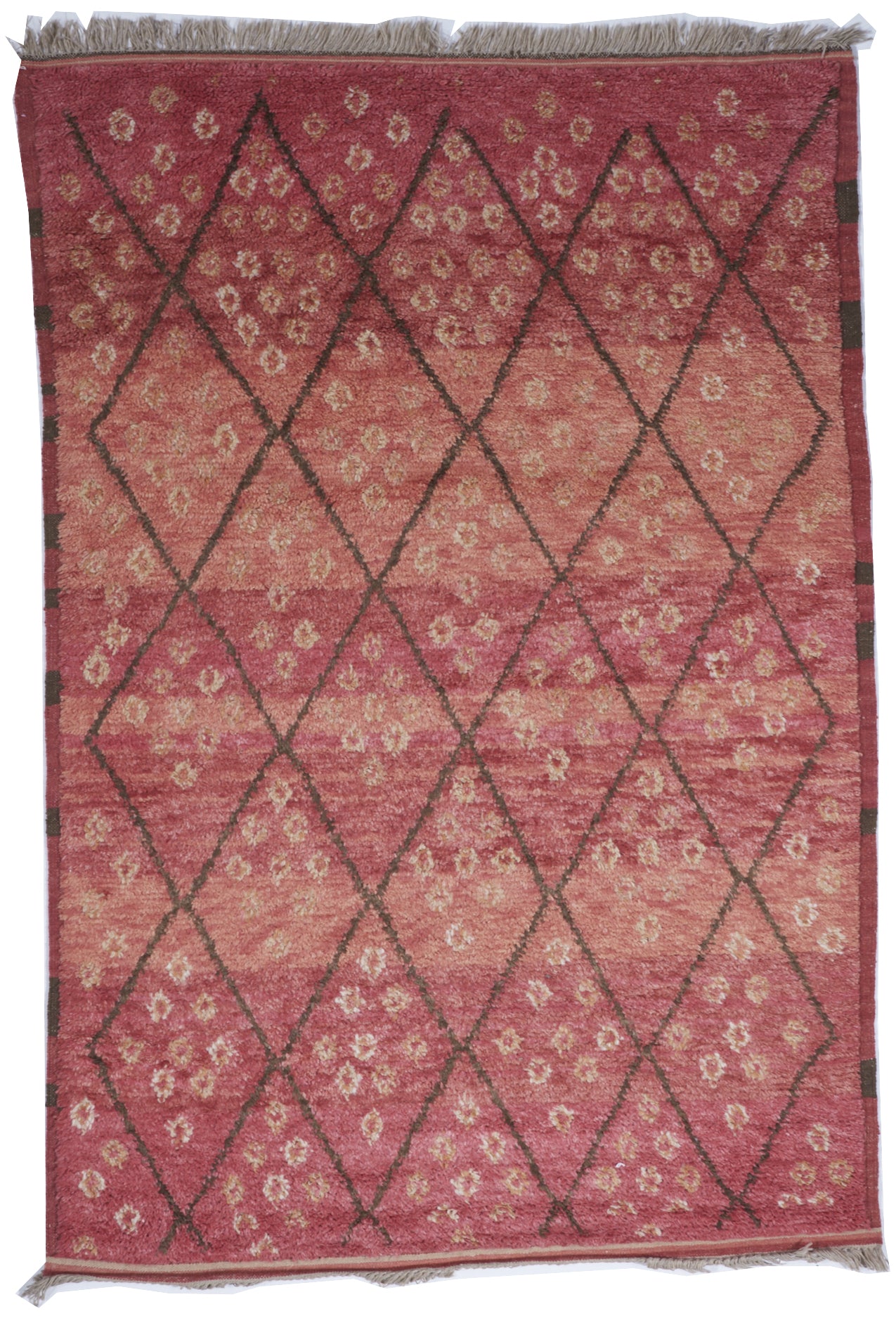 Moroccan Flatweave Red Orange Wool Rug 6' x 9' - IGotYourRug