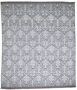 Moroccan Flatweave Gray Brown Wool Rug 8' x 10' - IGotYourRug