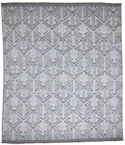 Moroccan Flatweave Gray Brown Wool Rug 8' x 10' - IGotYourRug