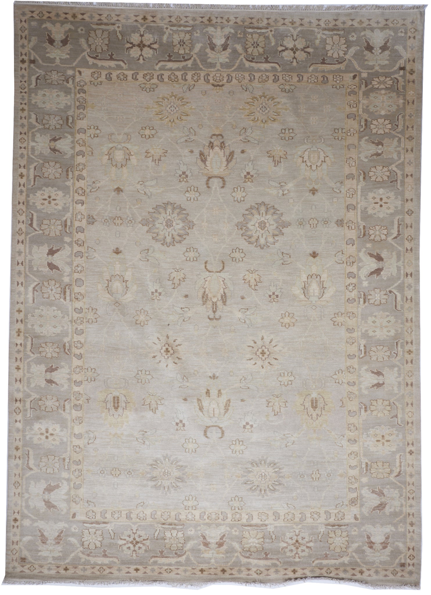 Traditional Handmade Tan Wool Rug 9' x 12'6 - IGotYourRug