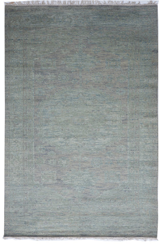 Transitional Handmade Gray Wool Rug 6' x 9' - IGotYourRug