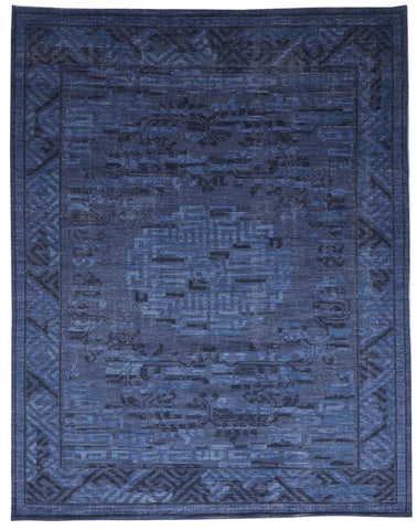 Transitional Handmade Blue Wool Rug 7'9 x 9'9 - IGotYourRug