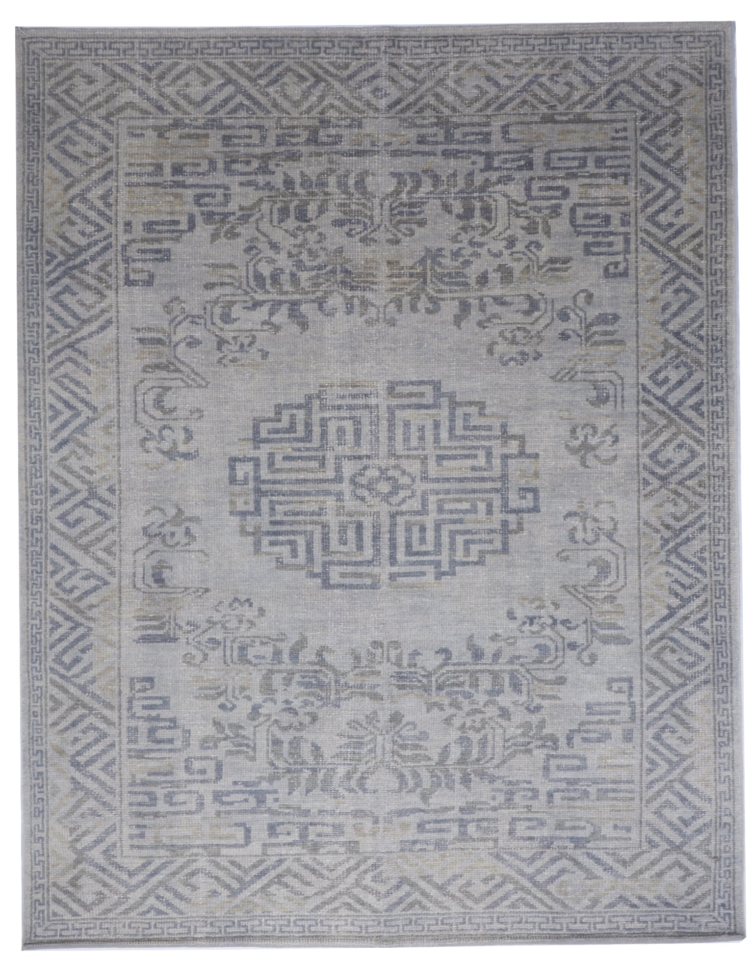 Transitional Handmade Gray Wool Rug 7'9 x 9'9 - IGotYourRug