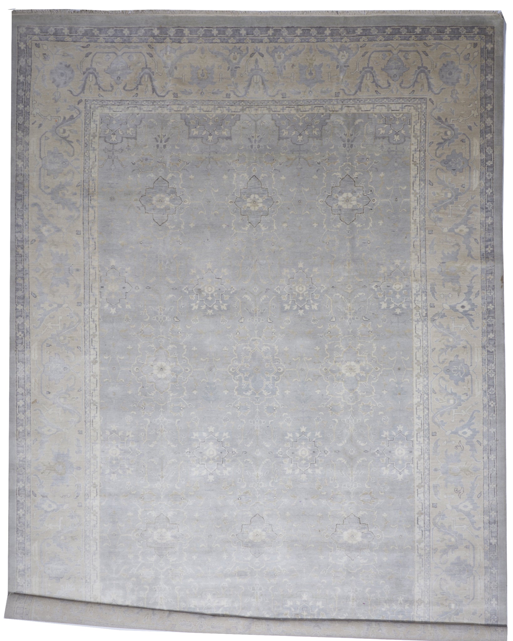 Traditional Handmade Gray Tan Wool Rug 10' x 14' - IGotYourRug