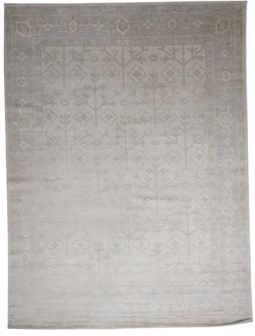 Traditional Handmade Beige Blue Wool Rug 9' x 12' - IGotYourRug