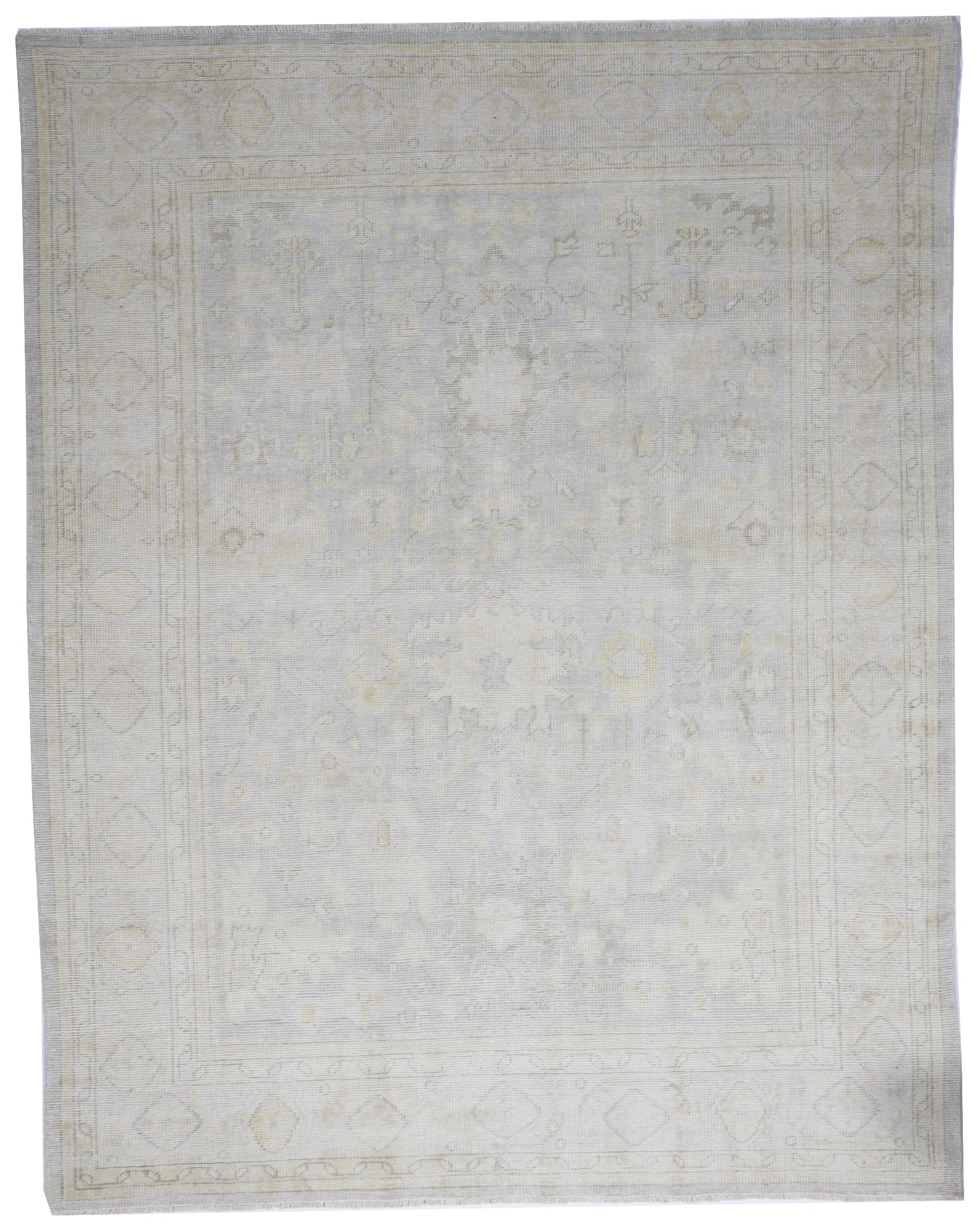 Oushak Handmade Gray Ivory Wool Rug 8' x 10' - IGotYourRug