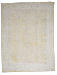 Oushak Handmade Yellow Ivory Wool Rug 8' x 10' - IGotYourRug