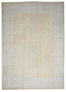 Oushak Handmade Yellow Ivory Wool Rug 9' x 12' - IGotYourRug