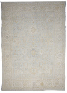 Oushak Handmade Beige Gray Wool Rug 10' x 14'1 - IGotYourRug