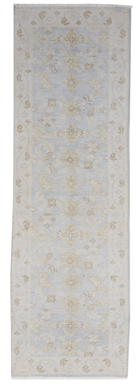 Oushak Handmade Gray Ivory Wool Runner Rug 2'6 x 8' - IGotYourRug