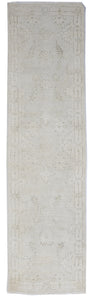 Oushak Handmade Beige Gray Ivory Wool Runner Rug 2'6 x 10' - IGotYourRug