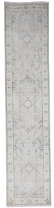Oushak Handmade Gray Ivory Wool Runner Rug 2'6 x 12' - IGotYourRug