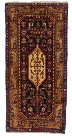 Traditional Hand Knotted Purple Gold Wool Rug 2'1 x 4'5 - IGotYourRug