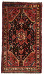 Traditional Hand Knotted Black Orange Rust Wool Rug 2'6 x 4'5 - IGotYourRug