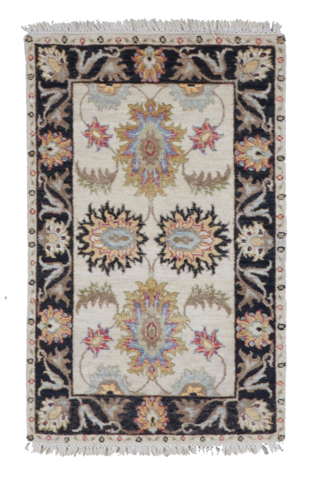 Chobi Hand Knotted Ivory Wool Rug 2' x 3'2 - IGotYourRug