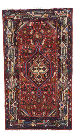 Traditional Handmade Red Wool Rug 2'2 x 3'9 - IGotYourRug