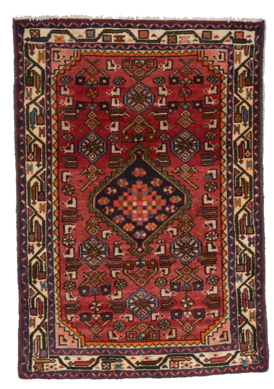 Traditional Handmade Red Wool Rug 2'7 x 3'6 - IGotYourRug