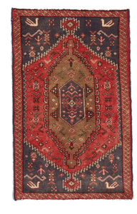 Traditional Handmade Red Brown Wool Rug 2'1 x 3'5 - IGotYourRug