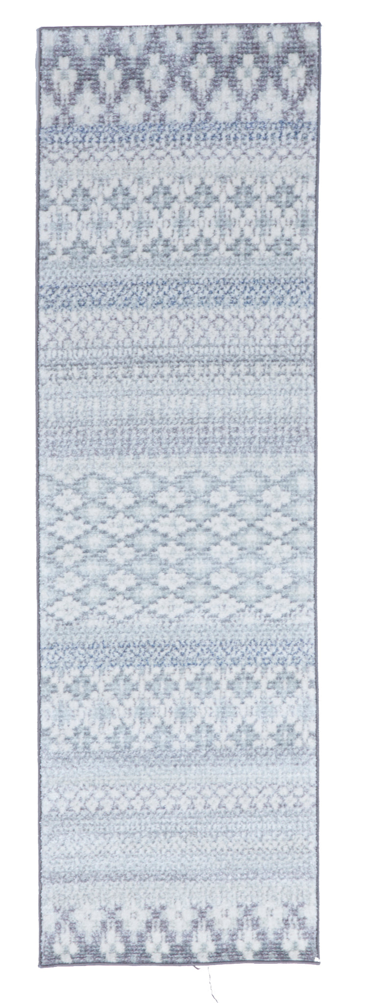 Contemporary Machine Made Gray Blue Runner Rug 2'3 x 7'6 - IGotYourRug