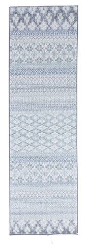 Contemporary Machine Made Gray Blue Runner Rug 2'3 x 7'6 - IGotYourRug