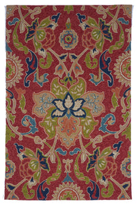 Indoor/Outdoor Machine Made Red Multicolor Rug 5' x 7'6 - IGotYourRug