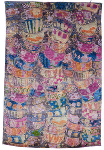 Contemporary Hand Knotted Wool Multicolor Teacups Rug 6'1 x 9'2 - IGotYourRug