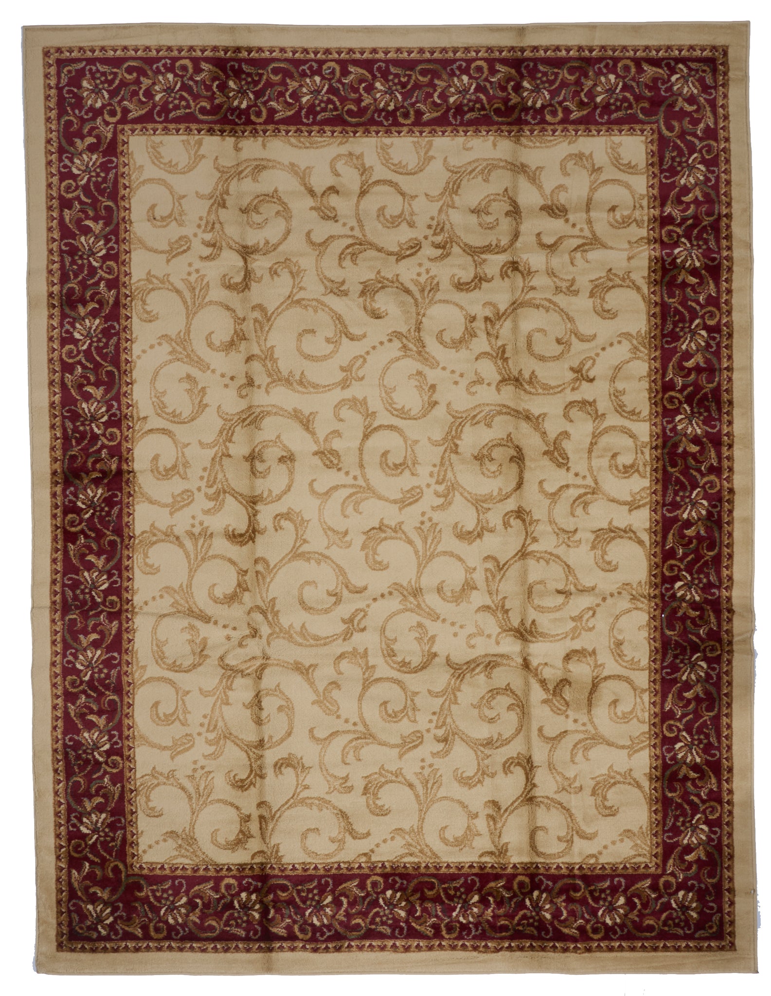 Transitional Machine Made Solid Beige Red Olefin Rug 7'5 x 9'8 - IGotYourRug