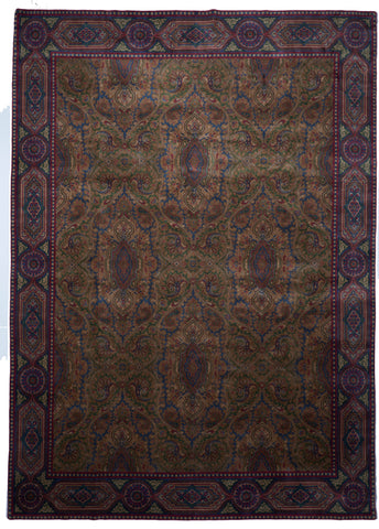 Transitional Hand Knotted Green Purple Multicolor Wool Rug 10' x 13'11 - IGotYourRug
