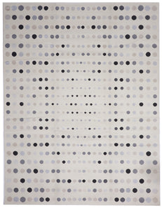 Contemporary Dots Machine Made Gray Olefin Rug 7'11 x 10'4 - IGotYourRug