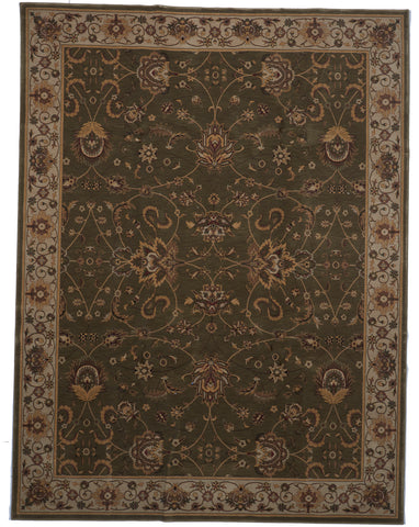 Transitional Machine Made Olive Green Olefin Rug 7'10 x 10'4 - IGotYourRug