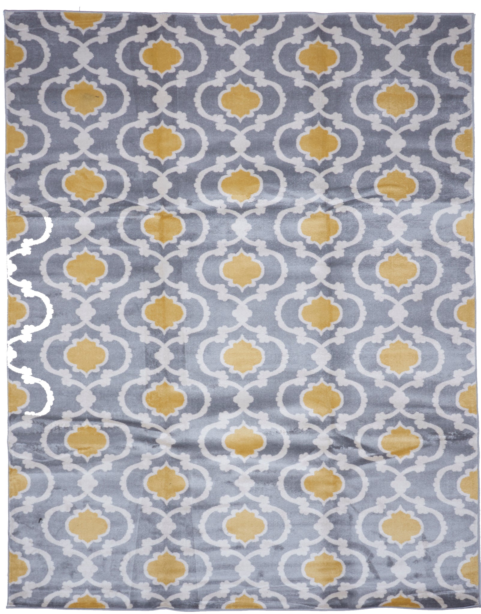Contemporary Machine Made Gray Yellow Olefin Rug 7'10 x 10' - IGotYourRug