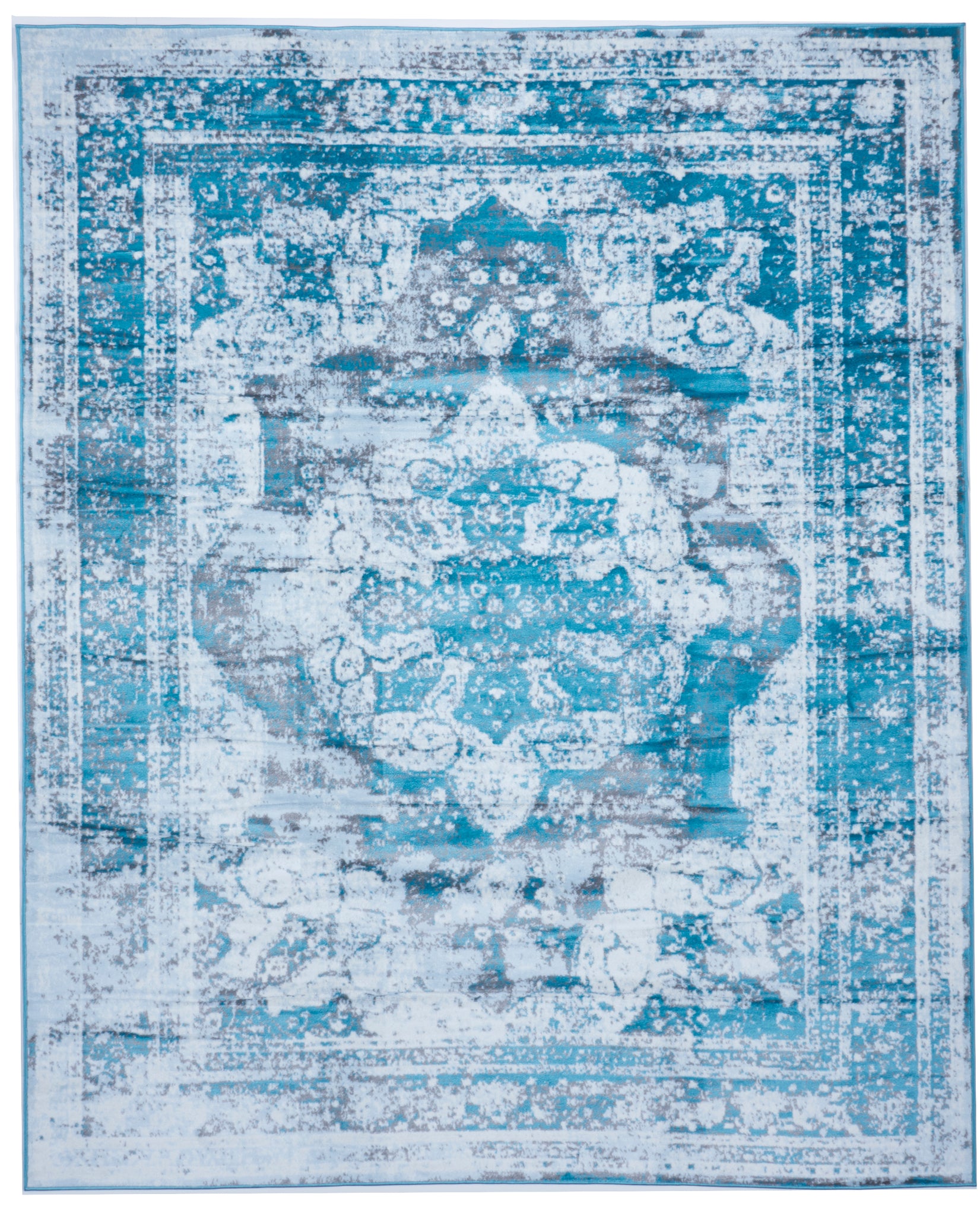 Contemporary Machine Made Light Blue Gray Olefin Rug 8'1 x 9'11 - IGotYourRug