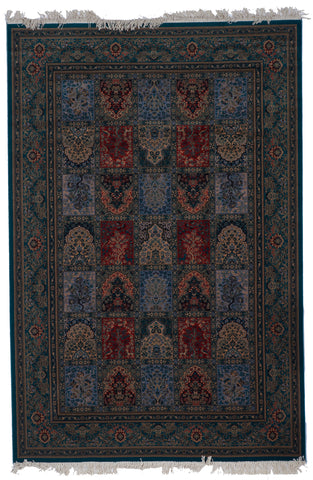 Traditional Machine Made Red Blue Wool Rug 6'7 x 9'10 - IGotYourRug