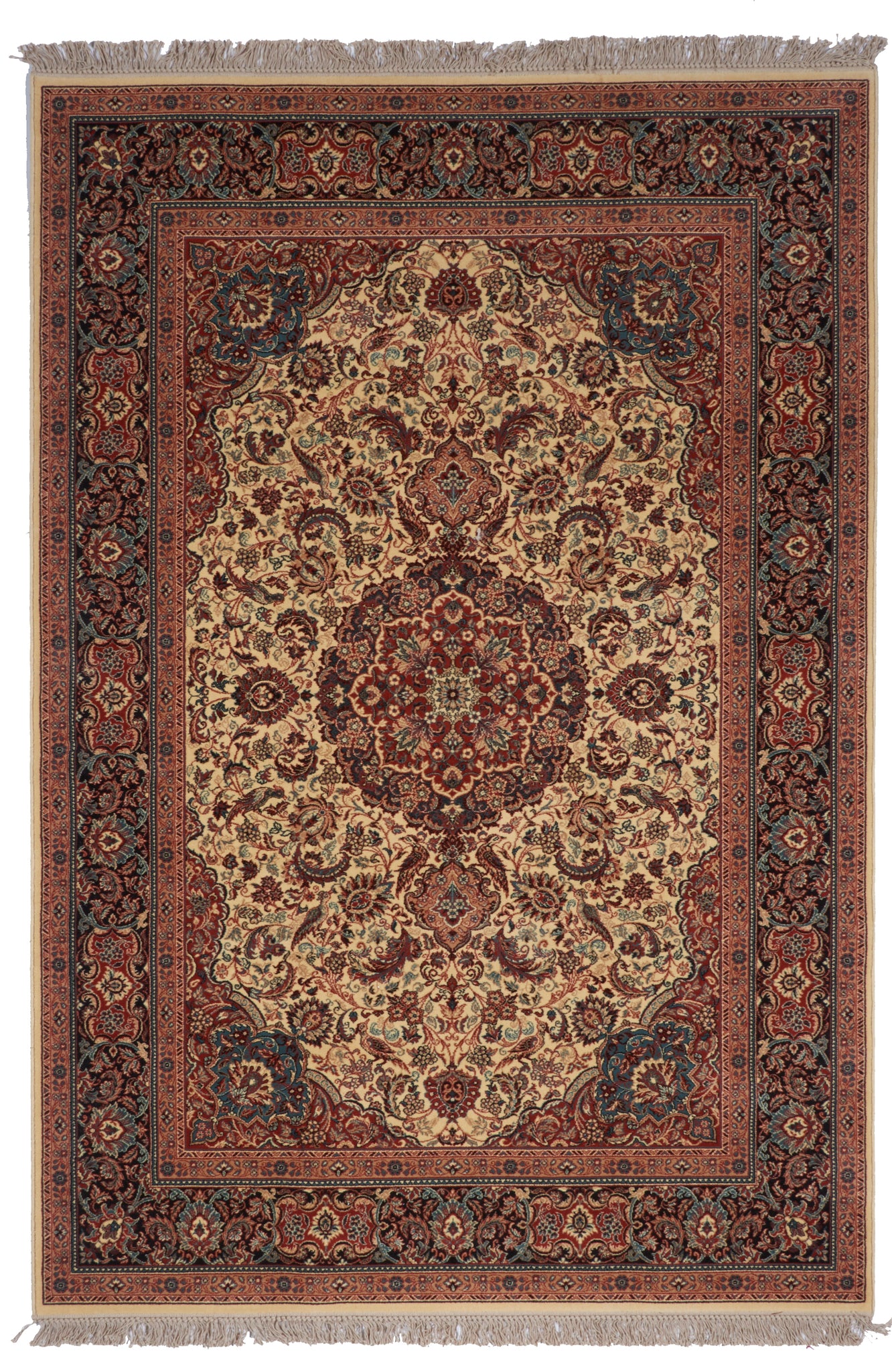 Traditional Machine Made Beige Pink Wool Rug 6'7 x 9'7 - IGotYourRug