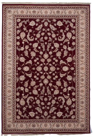 Transitional Machine Made Red Ivory Wool Rug 6'7 x 9'8 - IGotYourRug