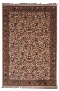 Traditional Machine Made Beige Pink Multicolor Wool Rug 6'7 x 9'7 - IGotYourRug